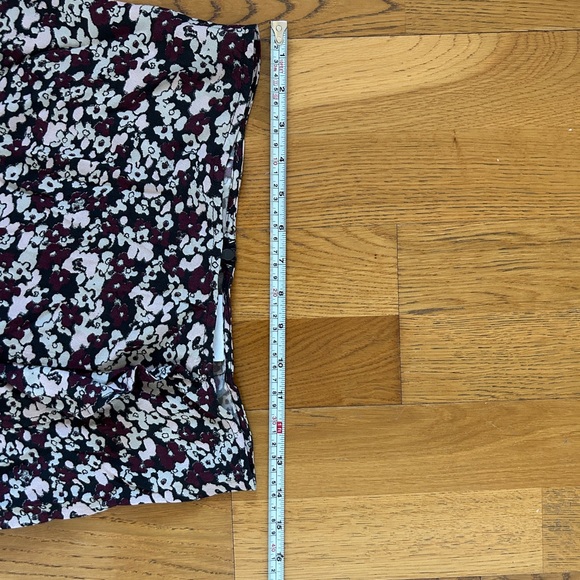 Ganni Maroon White Black Floral Ruffle Hem Skirt US 4 / EU 36 – Eco Viscose, NWT - Picture 6 of 7